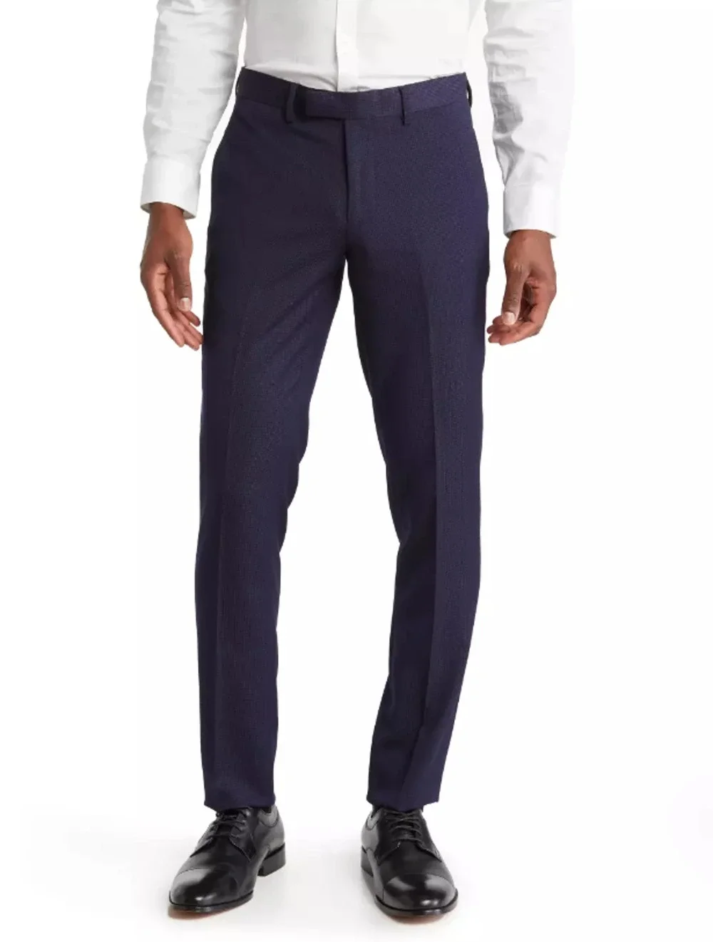 SOUL OF LONDON Men's Flat Front Stretch Dress Pants Size 43R Navy Blue NWOT